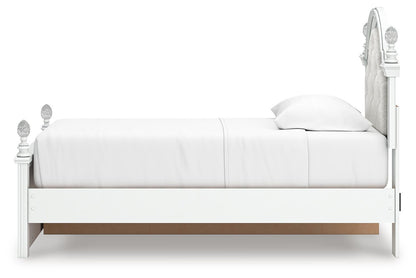 Kozlani Twin Upholstered Panel Storage Bed, Dresser and Mirror