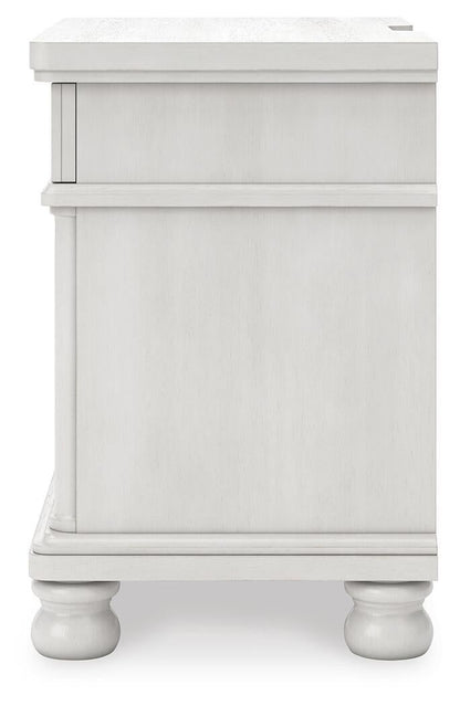 Rowlenstown California King Poster Bed, Dresser, Mirror and Nightstand