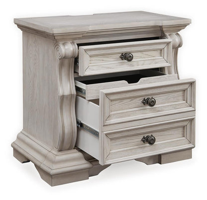 Bruchandi California King Upholstered Panel Bed with Mirrored Dresser and Nightstand