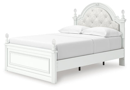 Kozlani Full Upholstered Panel Storage Bed, Dresser, Mirror and Nightstand