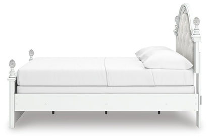 Kozlani Full Upholstered Panel Bed, Dresser and Mirror