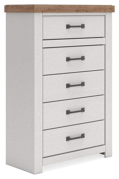 Savonport King Panel Bed with Storage, Dresser, Mirror, Chest and Nightstand