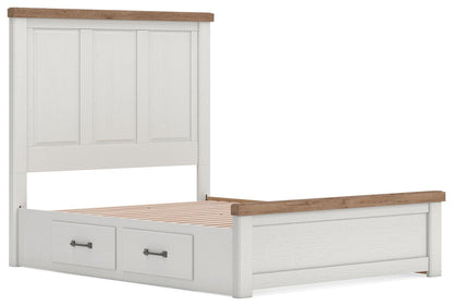 Savonport Queen Panel Bed with Storage, Dresser and Mirror