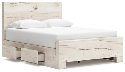 Lawroy Queen Panel Bed with Storage, Dresser, Mirror and Nightstand