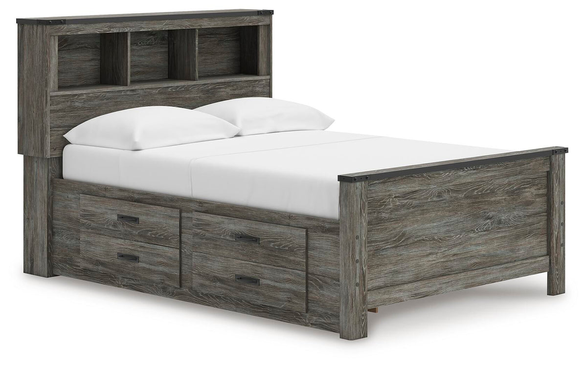 Frandern Full Bookcase Panel Bed with Storage