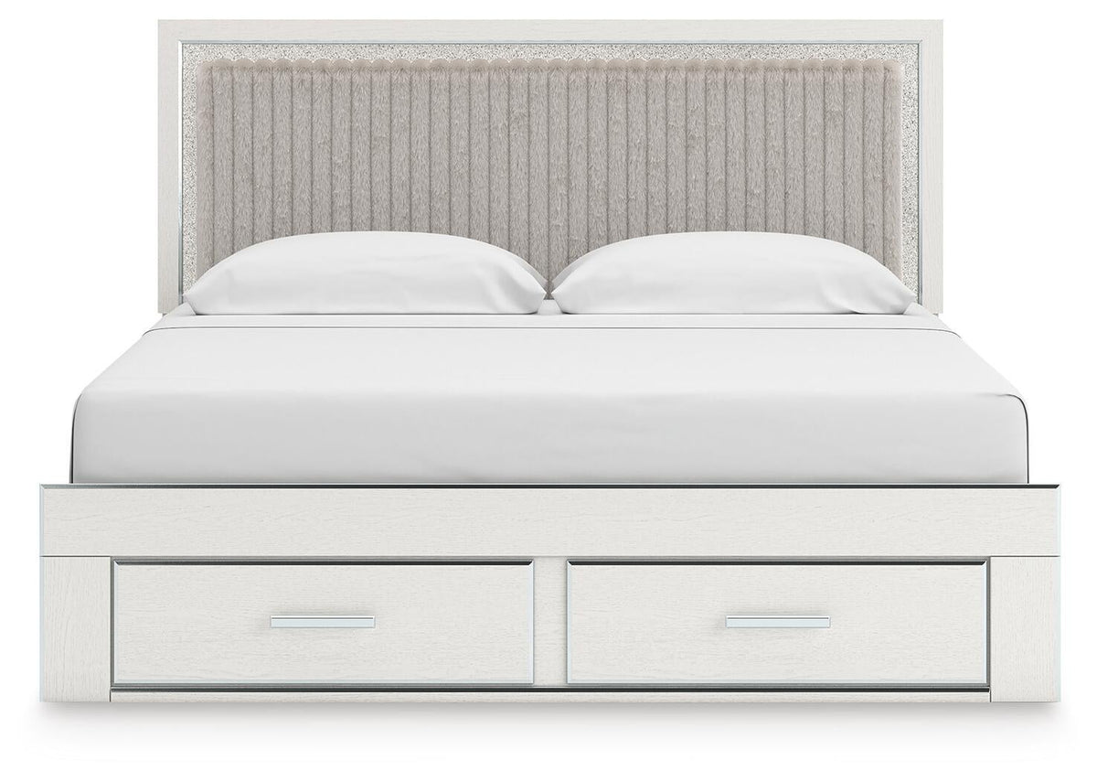 Zuraleus King Upholstered Panel Platform Storage Bed