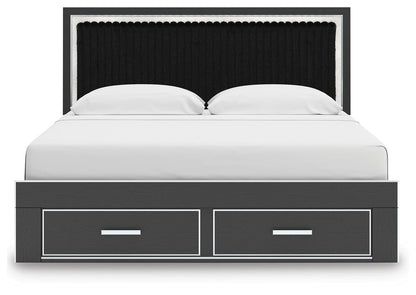 Zuraleus King Upholstered Panel Storage Bed