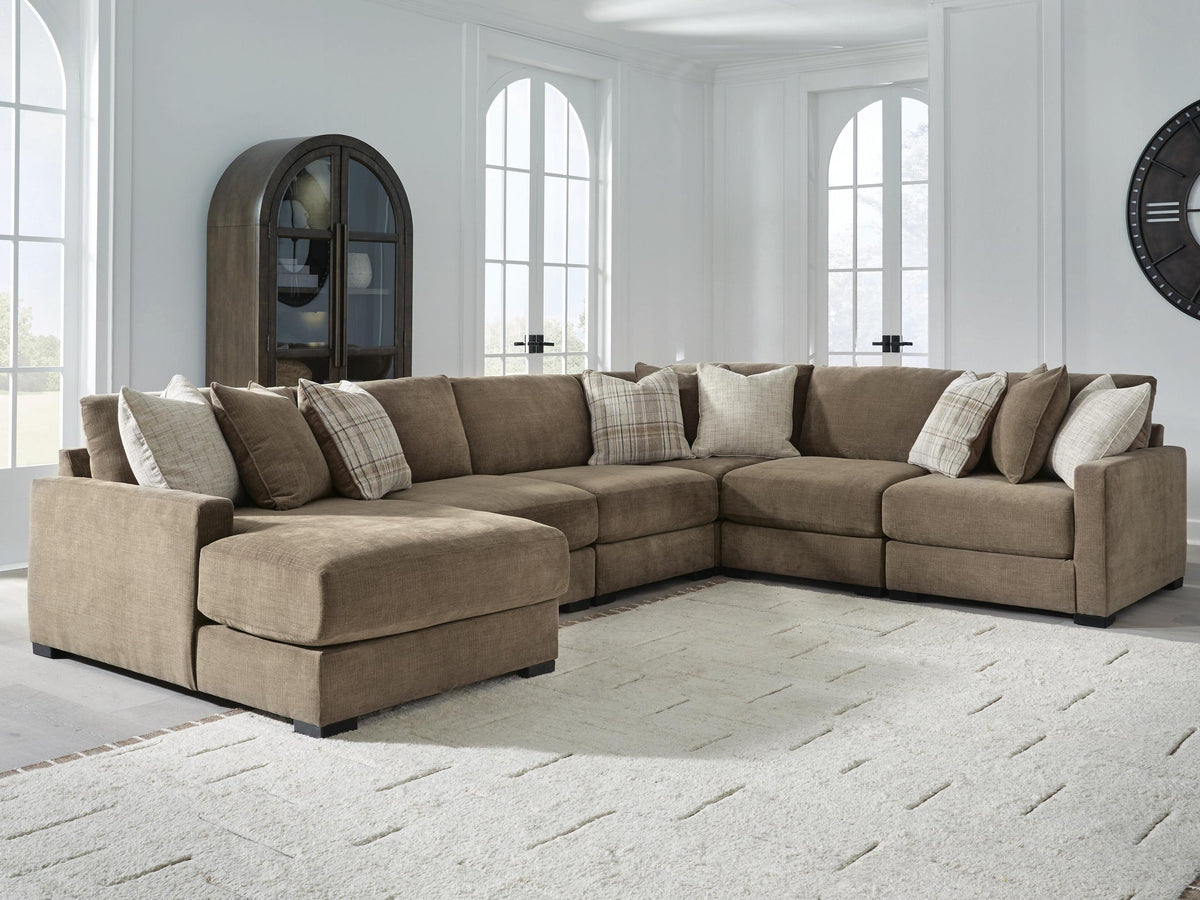 Camellia-Court 6-Piece Sectional with Chaise